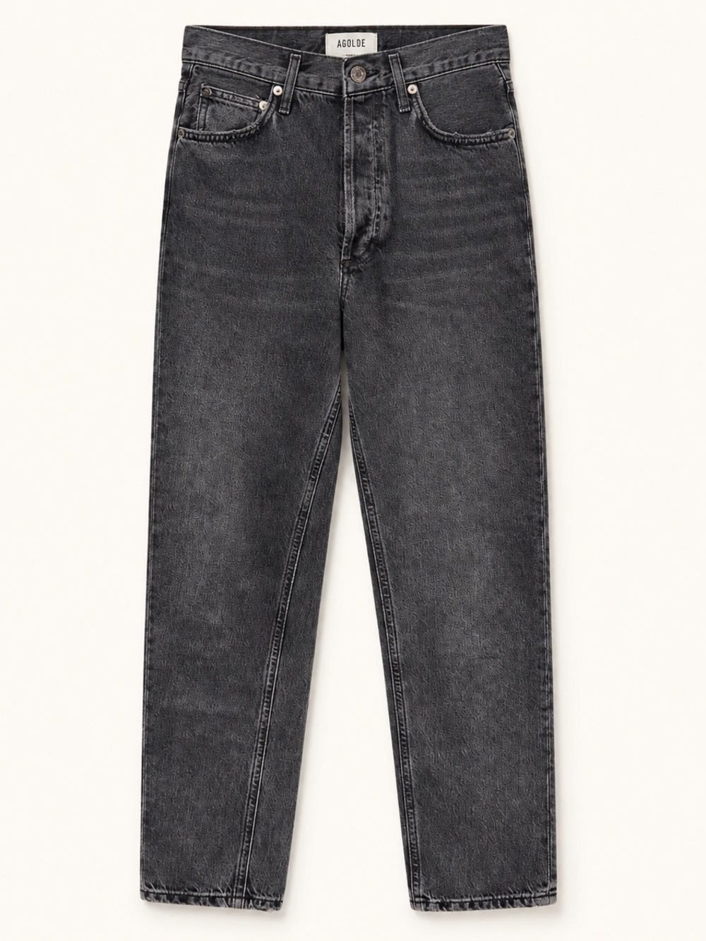 Agolde Relaxed Straight Black Washed Jeans | Size 23
